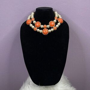 Lucia costume Jewelry Orange Fake Pearl Necklace Chocker
